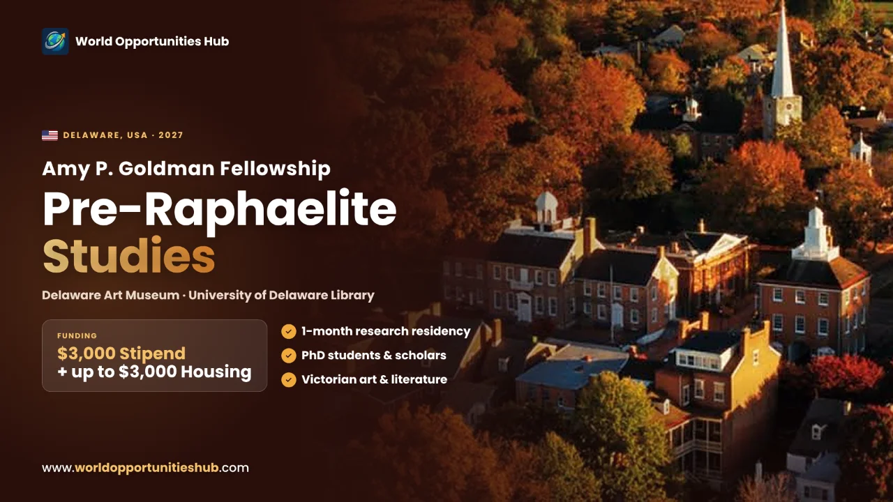 Amy P. Goldman Fellowship in Pre-Raphaelite Studies 2027 – Research Residency in Delaware, USA