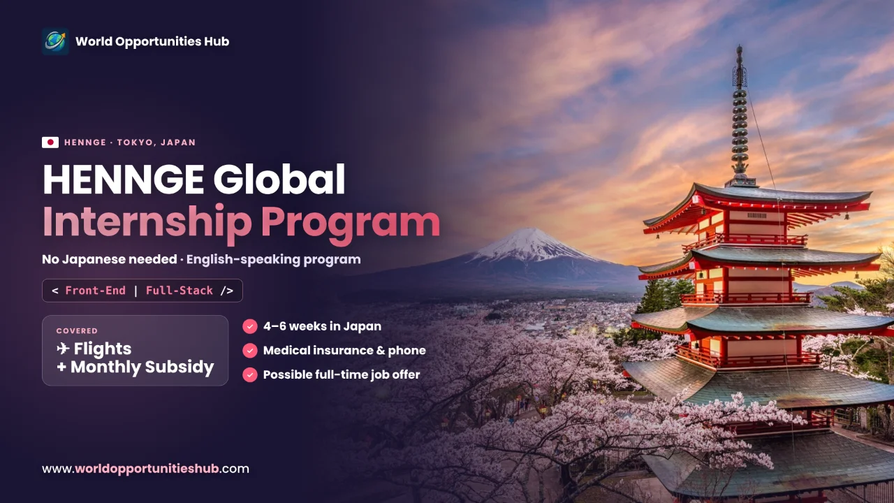 HENNGE Global Internship Program in Tokyo, Japan (Flights + Monthly Subsidy)