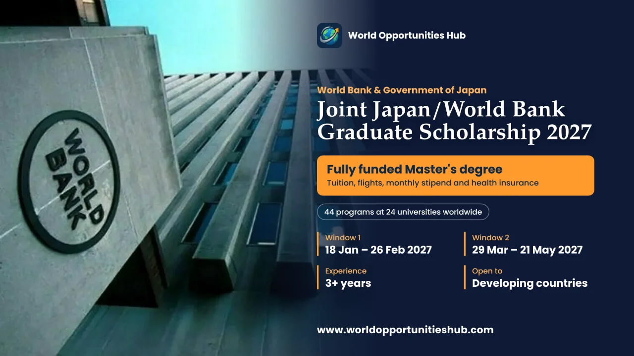 Joint Japan/World Bank Graduate Scholarship Program 2027: Fully Funded Master's for Development Professionals