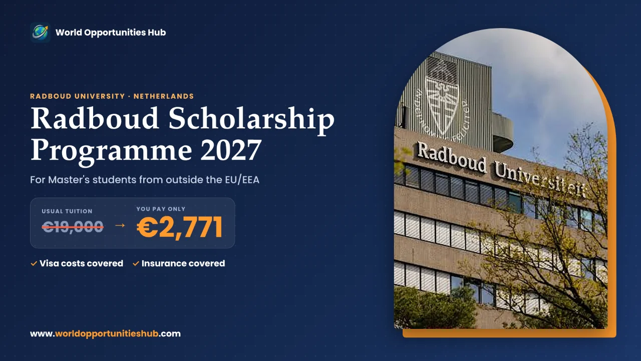 Radboud Scholarship Programme 2027: Study Your Master's in the Netherlands