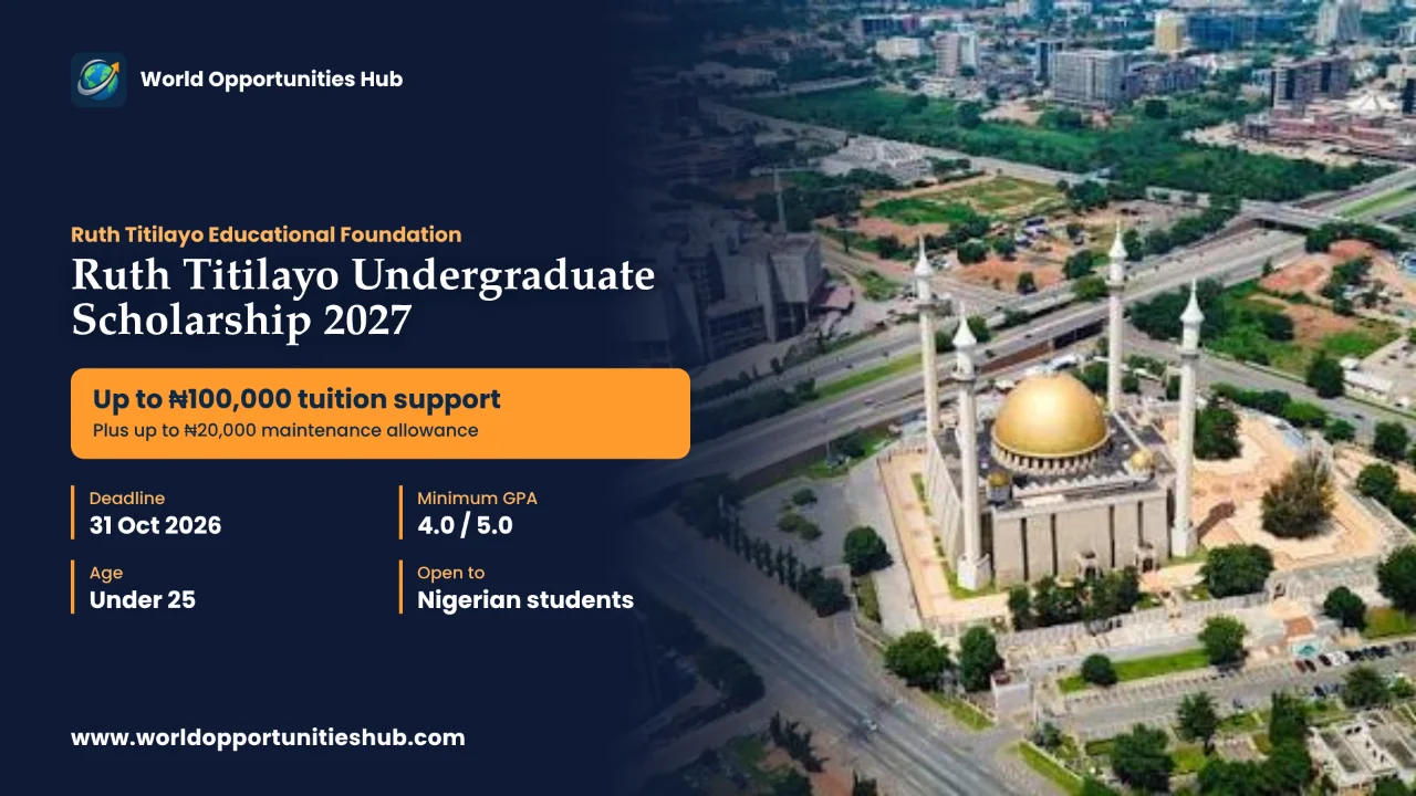 Ruth Titilayo Undergraduate Scholarship 2027 for Nigerian University Students