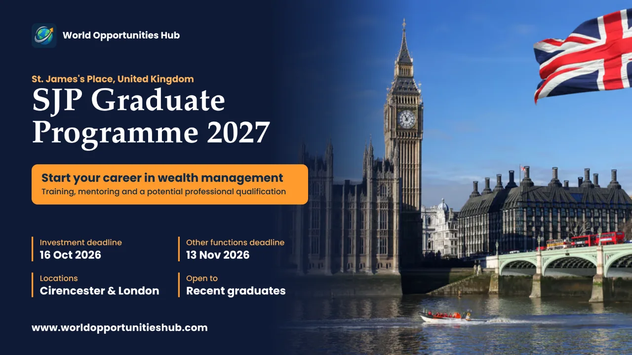 St. James's Place Graduate Programme 2027 in the UK