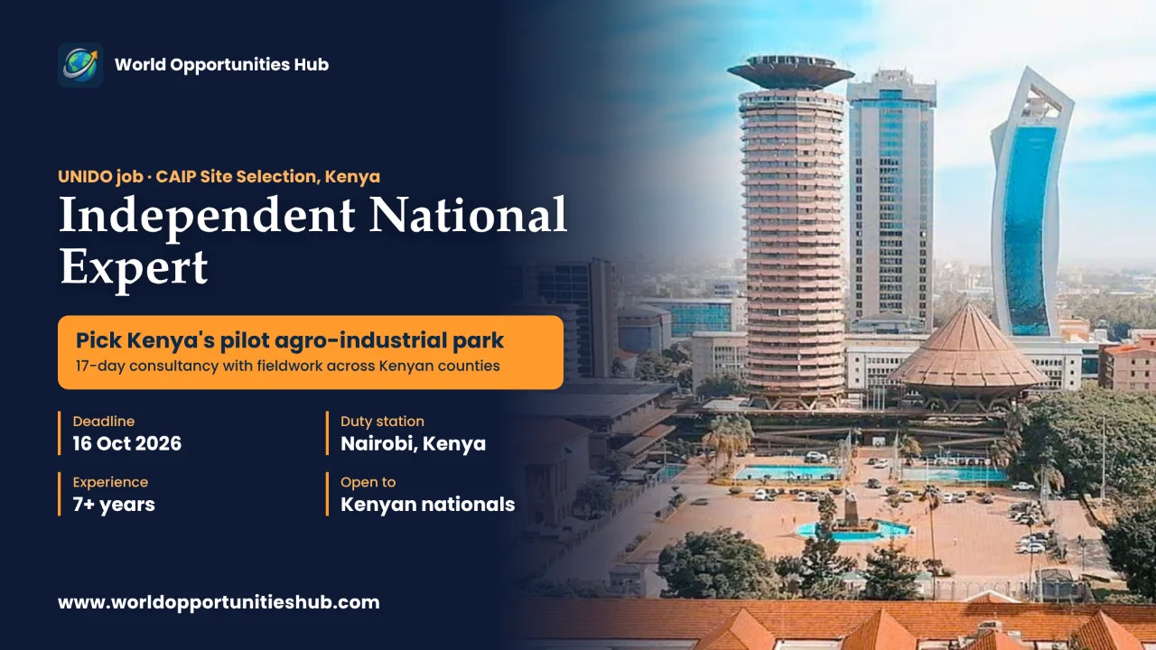 UNIDO Job in Kenya: Independent National Expert for CAIP Site Selection