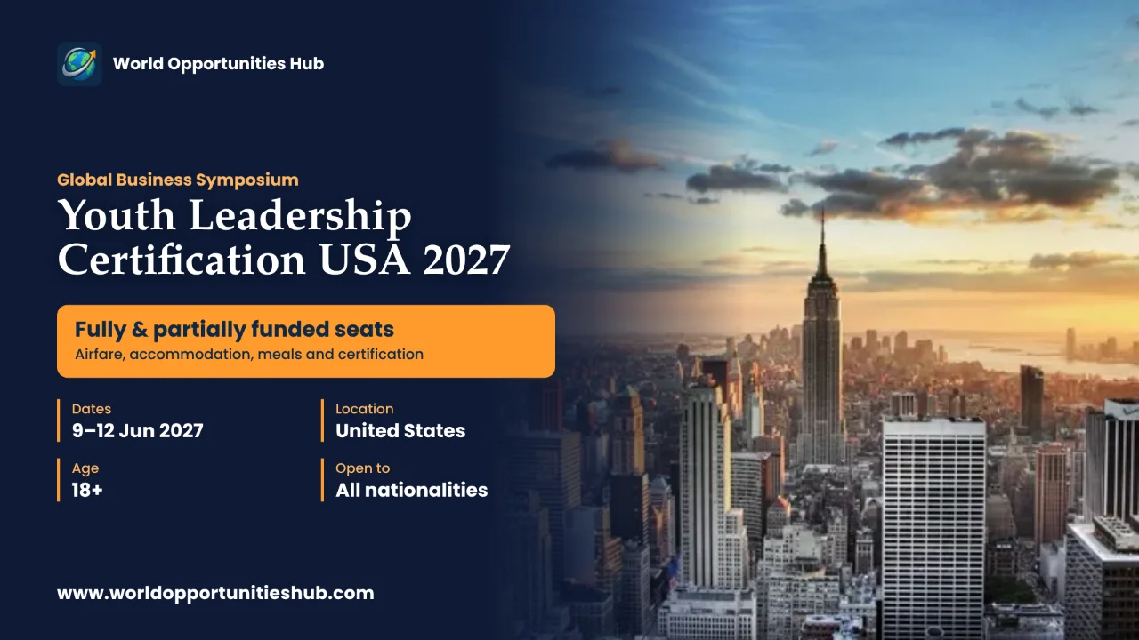 Youth Leadership Certification USA 2027: Fully Funded and Partially Funded Seats